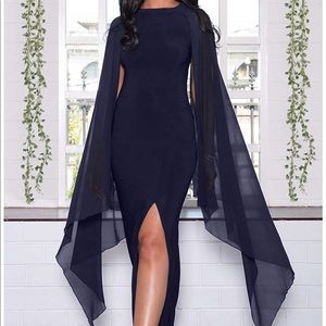 Women’s long evening gown navy blue